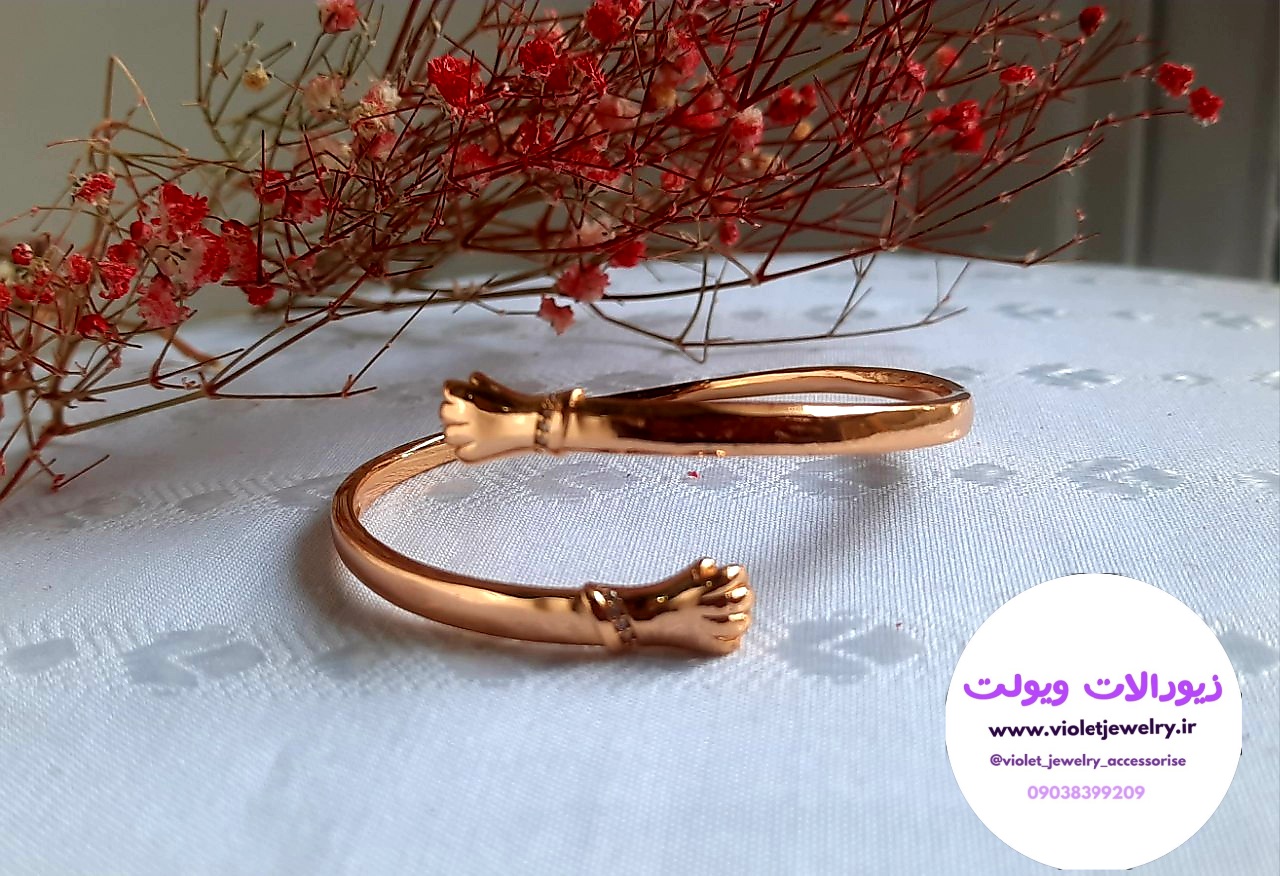 دستبند النگویی طرح آغوش طلایی فری سایز کد ۱۳۷۰