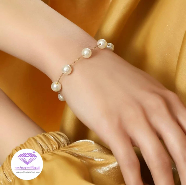 دستبند مرواریدی زنانه | کد 6032