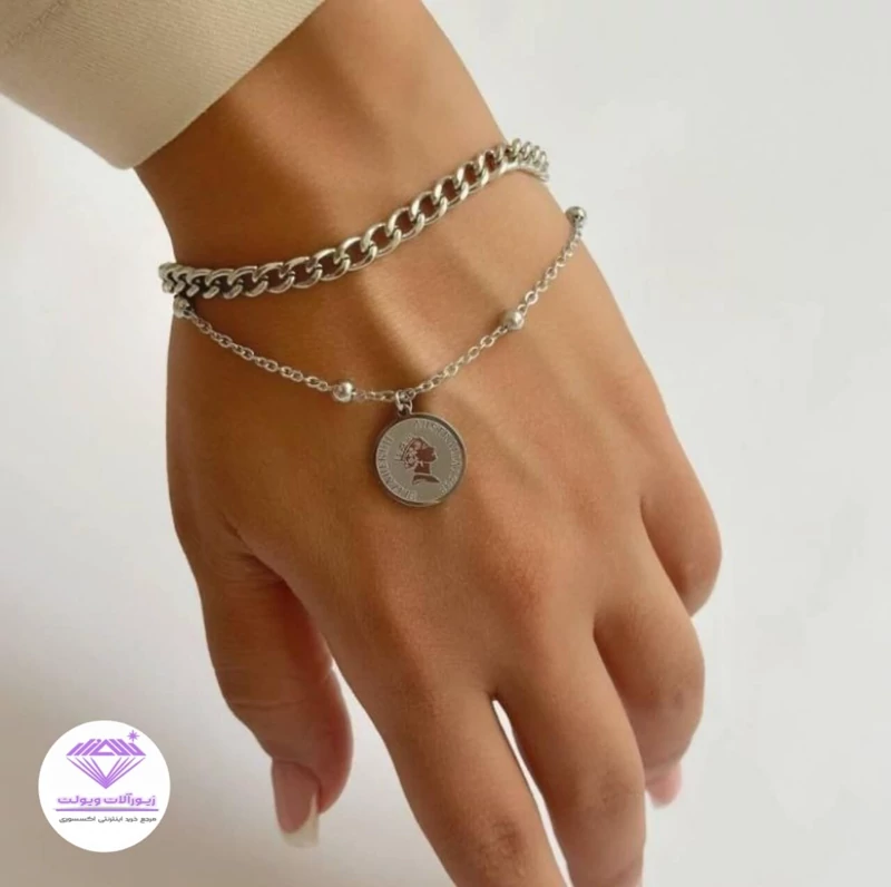 دستبند زنانه استیل | کد 6024