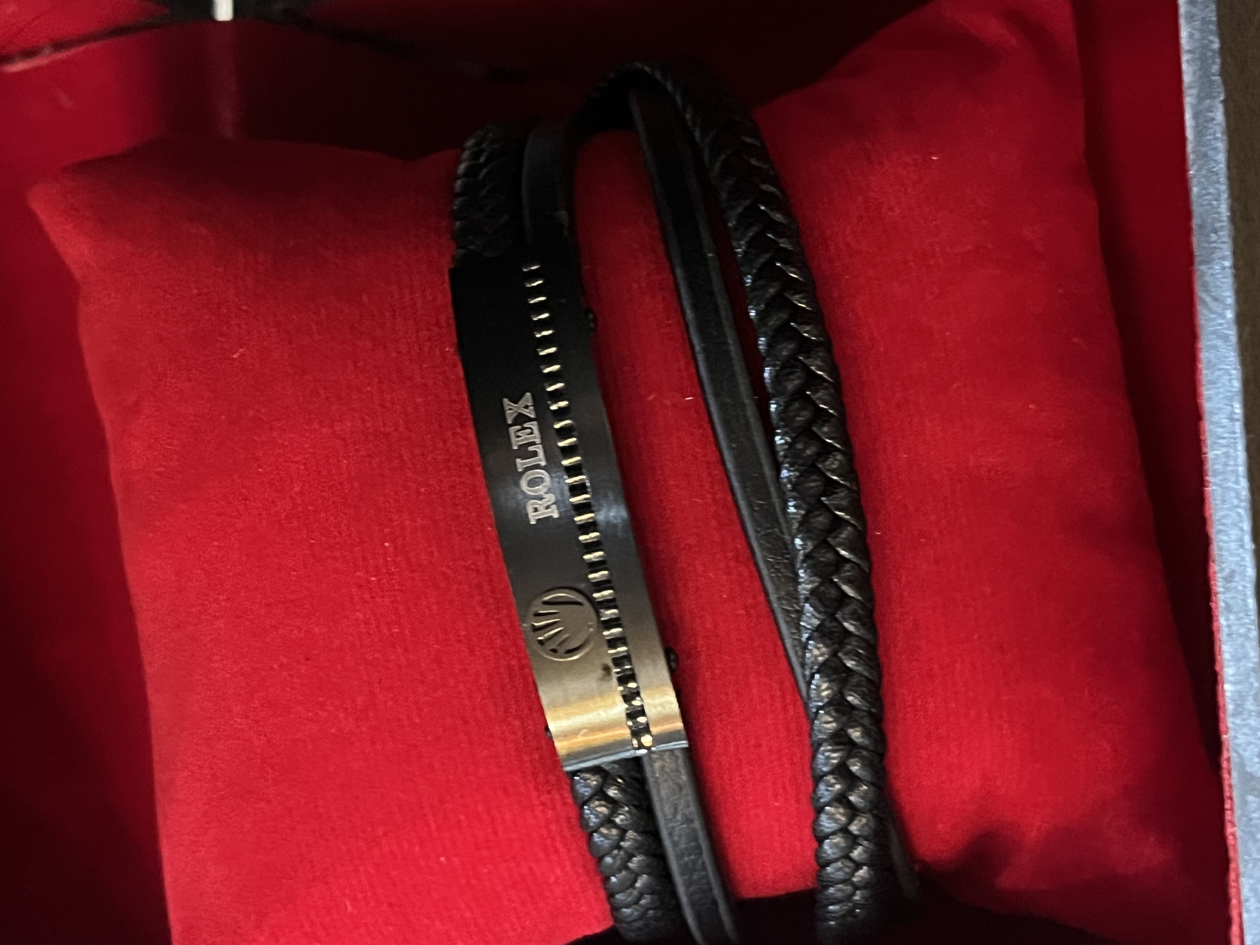 دستبند Rolex دو دوربند چرمی کد ۶۵۳۴